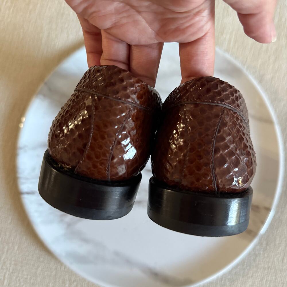 Celine Luco Loafer Triomphe Chain Python Embossed… - image 5